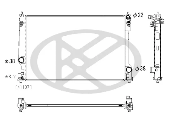 Kühler, Motorkühlung KOYORAD PL013463R Bild Kühler, Motorkühlung KOYORAD PL013463R