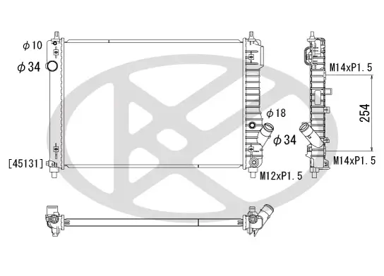 Kühler, Motorkühlung KOYORAD PL312243R Bild Kühler, Motorkühlung KOYORAD PL312243R