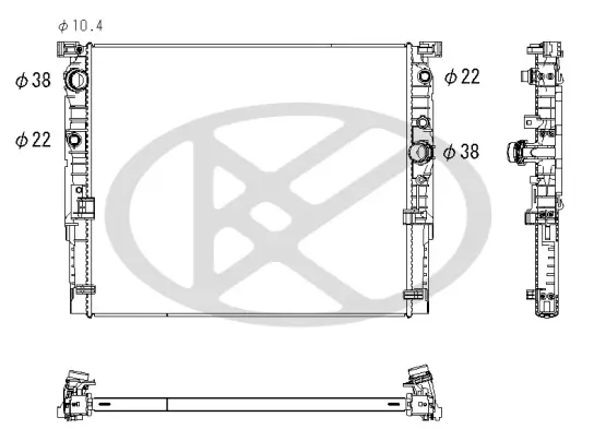 Kühler, Motorkühlung KOYORAD PL423361R Bild Kühler, Motorkühlung KOYORAD PL423361R