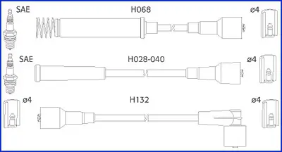 Zündleitungssatz HÜCO 134214 Bild Zündleitungssatz HÜCO 134214