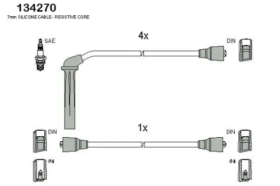 Zündleitungssatz HÜCO 134270 Bild Zündleitungssatz HÜCO 134270